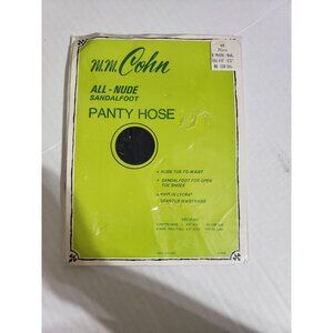 Vintage M.M. Cohn all neutral sandalfoot panty hose, navy, size petite medium